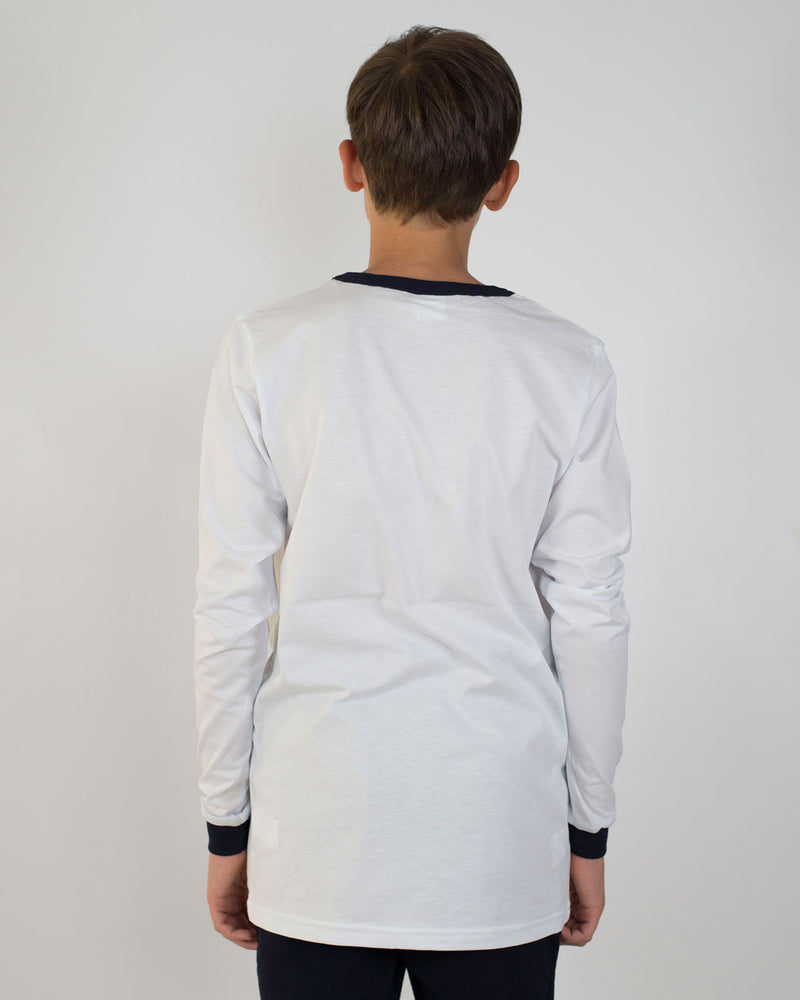 T-shirt Bambino Manica Lunga [Sarah] in Cotone Colori a Contrasto - Made in Italy