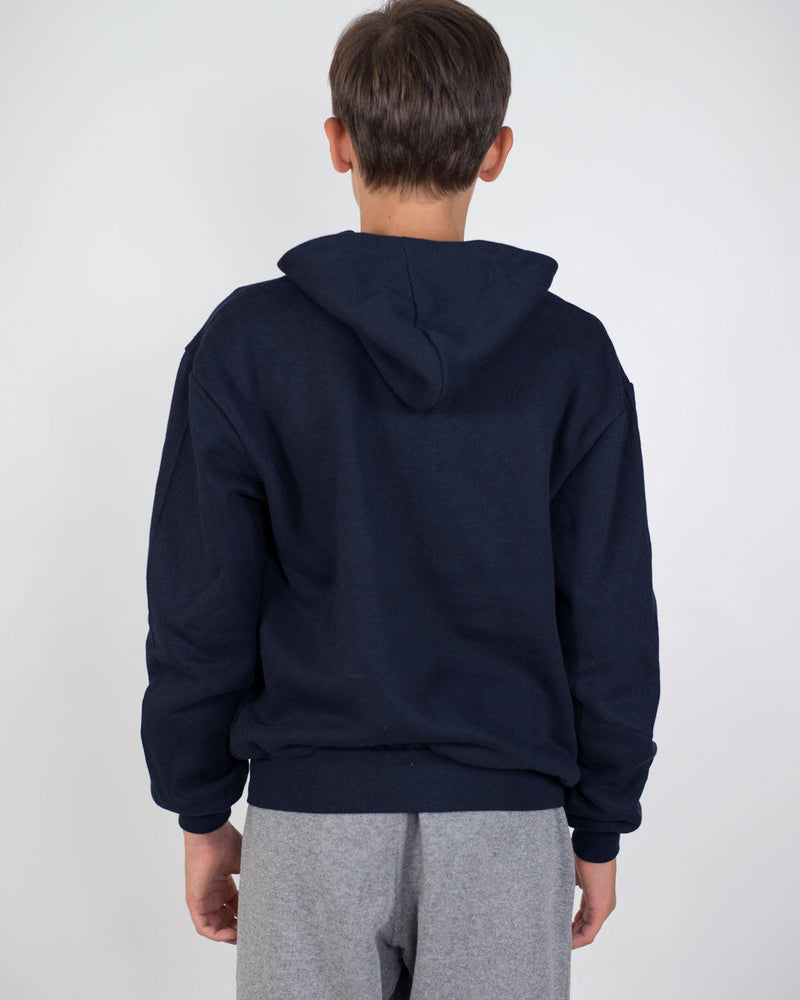 Felpa Cappuccio Bambino [Wally] in Cotone Pesante con Zip Lunga - Made in Italy
