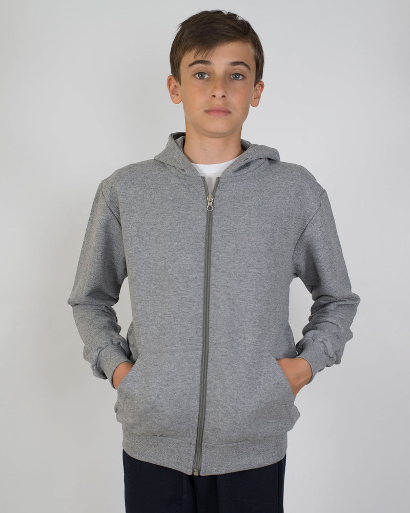 Felpa Cappuccio Bambino [Wally] in Cotone Pesante con Zip Lunga - Made in Italy