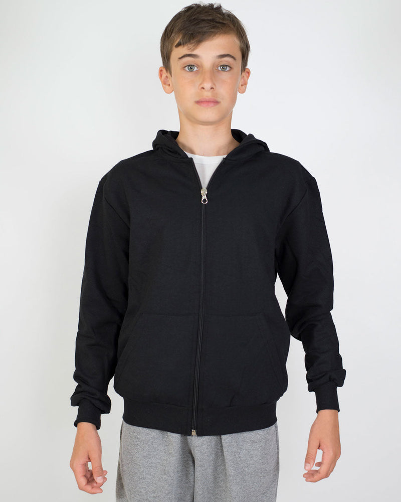 Felpa Cappuccio Bambino [Wally] in Cotone Pesante con Zip Lunga - Made in Italy