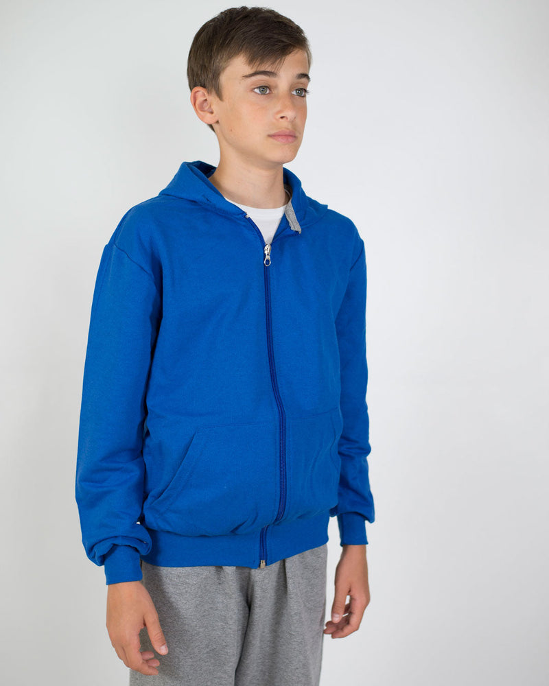Felpa Cappuccio Bambino [Wally] in Cotone Pesante con Zip Lunga - Made in Italy