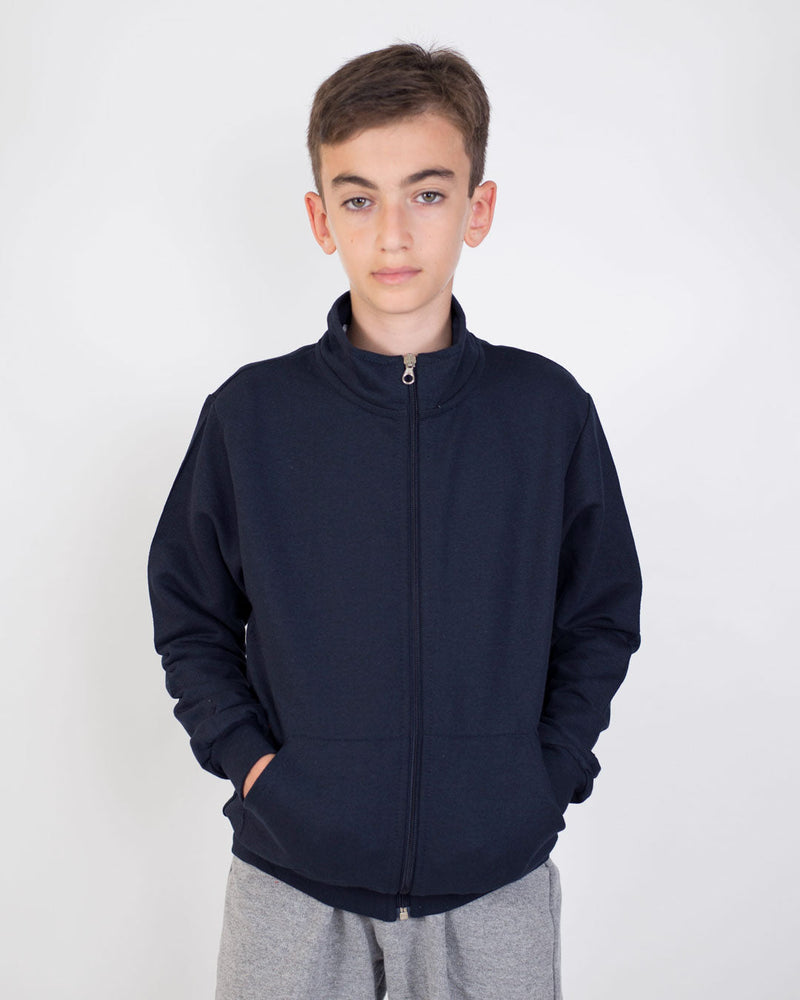 Felpa Collo Alto Bambino [Jack] in Cotone con Zip Lunga - Made in Italy