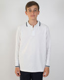 Polo Manica Lunga Bambino [Thunder] in Cotone Piquè - Made in Italy