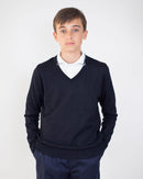 Pullover Maglioncino Collo a V [Cloud] in Cotone - Made in Italy