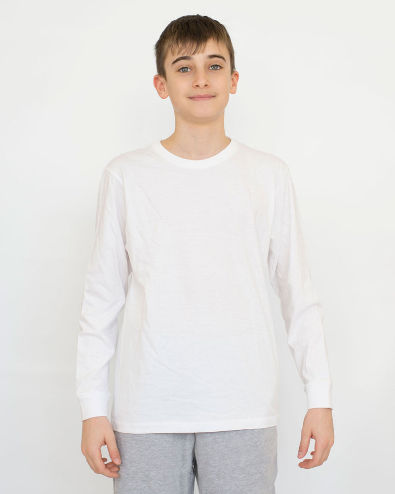T-shirt Bambino Manica Lunga [Flynn] in Cotone con Polsini
